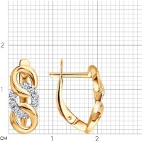 Cercei din aur cu zirconii Diamant 0200896  2,74g imaginea #4 — magazin online Desire.md