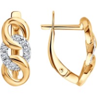 Cercei din aur cu zirconii Diamant 0200896  2,79g imaginea #1 — magazin online Desire.md