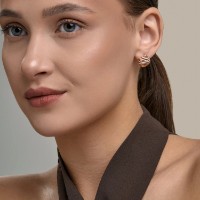 Cercei din aur cu zirconiu Diamant 0200912  2,9g imaginea #2 — magazin online Desire.md