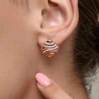 Cercei din aur cu zirconiu Diamant 0200912  2,9g imaginea #4 — magazin online Desire.md