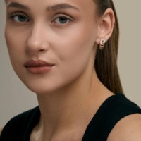 Cercei din aur cu zirconii Diamant 0200913  3,17g imaginea #2 — magazin online Desire.md