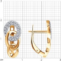 Cercei din aur cu zirconii Diamant 0200913  3,17g imaginea #3 — magazin online Desire.md