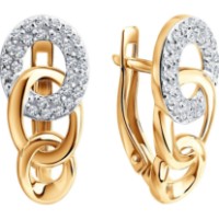 Cercei din aur cu zirconii Diamant 0200913  3,17g imaginea #4 — magazin online Desire.md