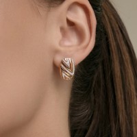 Cercei din aur cu zirconii Diamant 0200931  3,98g imaginea #4 — magazin online Desire.md