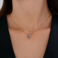Pandantiv din aur roșu cu emal Diamant 036681 1,08g imaginea #4 — magazin online Desire.md