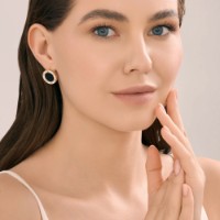 Cercei din aur cu zirconiu și agat Diamant 51-320-02989-1  7,04g imaginea #2 — magazin online Desire.md