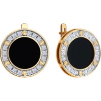 Cercei din aur cu zirconiu și agat Diamant 51-320-02989-1  7,04g imaginea #3 — magazin online Desire.md