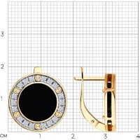 Cercei din aur cu zirconiu și agat Diamant 51-320-02989-1  7,04g imaginea #4 — magazin online Desire.md