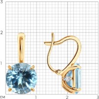 Cercei din aur cu topaz și zirconiu Diamant 727557  4,34g imaginea #2 — magazin online Desire.md