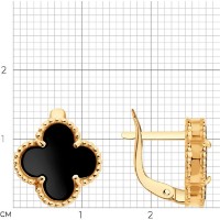 Cercei din aur cu onix Diamant 729121  3,4g imaginea #4 — magazin online Desire.md