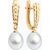 Cercei din aur cu perle Diamant 792487  3,92g imaginea #3 — magazin online Desire.md