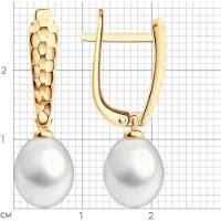 Cercei din aur cu perle Diamant 792487  3,92g imaginea #4 — magazin online Desire.md
