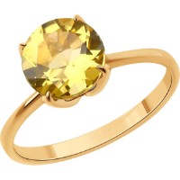 Inel din aur cu citrin și emal Diamant 9108152337157 s.18,5 2,35g