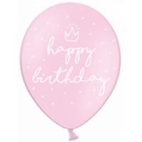 Воздушный шар PartyDeco Happy Birthday 30cm Pink (SB14P-244-081J)