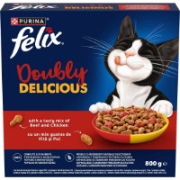Hrană uscată pentru pisici Purina Felix Doubly Delicious Beef&Chicken 800g