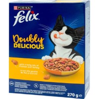 Сухой корм для кошек Purina Felix Doubly Delicious Chicken&Turkey 270g 10pcs