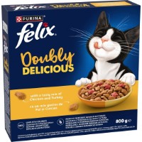 Сухой корм для кошек Purina Felix Doubly Delicious Chicken&Turkey 800g