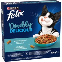 Сухой корм для кошек Purina Felix Doubly Delicious Salmon&Ocean Fish 800g