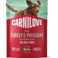 Hrană umedă pentru câini Carnilove Paté Turkey & Pheasant with Raspberry Leaves 300g