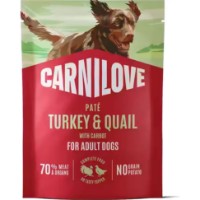 Hrană umedă pentru câini Carnilove Paté Turkey & Quial with Carrot 300g