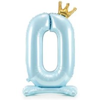 Воздушный шар PartyDeco Number 0 84cm Sky Blue (FB126M-0-011)