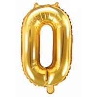 Balon PartyDeco Number 0 Gold 35cm (FB10M-0-019)