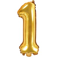 Воздушный шар PartyDeco Number 1 Gold 35cm (FB10M-1-019)