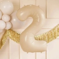 Воздушный шар PartyDeco Number 2 72cm Beige (FB230P-2-013) фото №2 — интернет-магазин Desire.md