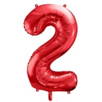 Balon PartyDeco Number 2 86cm Red (FB1M-2-007)