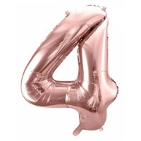Balon PartyDeco Number 4 86cm Rose Gold (FB1M-4-019R)