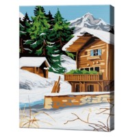 Tablou pe numere Art Gallery Premium Căsuță în munți 20x30cm (CX3760)
