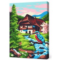 Tablou pe numere Art Gallery Premium Casuta la rau 20x30cm (CX3693)