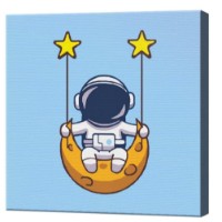 Tablou pe numere Art Gallery Premium Cosmonaut merge pe lună 20x20cm (BX2478)