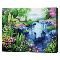 Tablou pe numere Art Gallery Premium Lebede pe lac 20x30cm (CX3910)