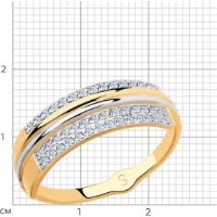 Inel din aur cu zirconii Diamant 018128 s.17 1,91g imaginea #5 — magazin online Desire.md