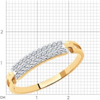 Кольцо из золота с фианитами Diamant 018849 s.16 1,11g фото №4 — интернет-магазин Desire.md