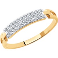 Кольцо из золота с фианитами Diamant 018849 s.16 1,11g