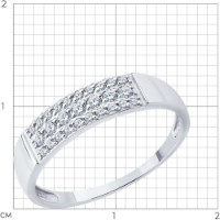 Inel din aur alb cu zirconii Diamant 019601-3 s.17 1,59g imaginea #2 — magazin online Desire.md