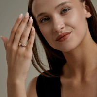 Inel din aur cu zirconii Diamant 019807 s.18 2,49g imaginea #5 — magazin online Desire.md