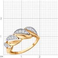 Inel din aur cu zirconii Diamant 019807 s.19,5 2,52g imaginea #2 — magazin online Desire.md