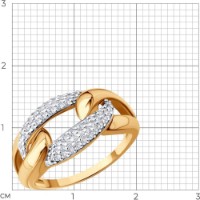 Inel din aur cu zirconiu Diamant 019808 s.18 3,14g imaginea #3 — magazin online Desire.md