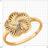 Inel din aur cu zirconiu Diamant 019830 s.17 1,82g imaginea #2 — magazin online Desire.md