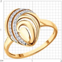 Inel din aur cu zirconii Diamant 019843 s.18 1,78g imaginea #4 — magazin online Desire.md