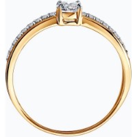 Inel din aur cu zirconii Diamant 019906 s.16 1,45g imaginea #2 — magazin online Desire.md