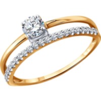 Inel din aur cu zirconii Diamant 019906 s.17 1,43g