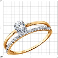Inel din aur cu zirconii Diamant 019906 s.17 1,43g imaginea #5 — magazin online Desire.md