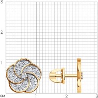 Cercei din aur cu zirconii Diamant 0200802  2,33g imaginea #3 — magazin online Desire.md