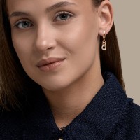 Cercei din aur cu zirconii Diamant 0200906 2,52g imaginea #3 — magazin online Desire.md