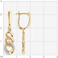 Cercei din aur cu zirconii Diamant 0200906 2,52g imaginea #4 — magazin online Desire.md