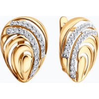 Cercei din aur cu zirconii Diamant 0200914  2,51g imaginea #3 — magazin online Desire.md